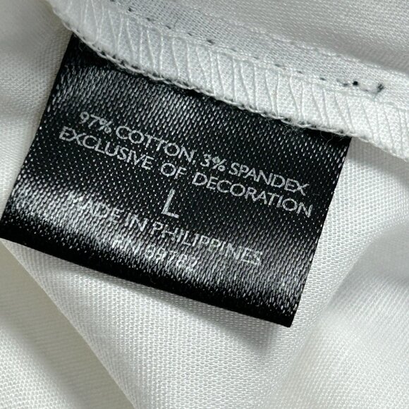 Natori Womens Floral Print Cotton Poplin Blouse Top Large White Collared New - Picture 4 of 8